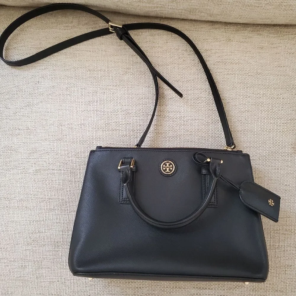 Tory Burch HFA031 Crossbody Bag Black Leather